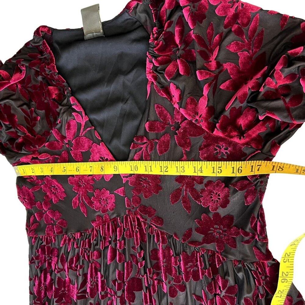 Floral Velvet Burnout Babydoll Dress US M Est Taylor Whimsigoth - Picture 6 of 11